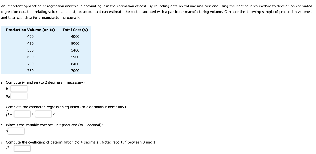Solved An important application of regression analysis in | Chegg.com