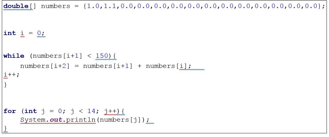 Solved double[] numbers = | Chegg.com