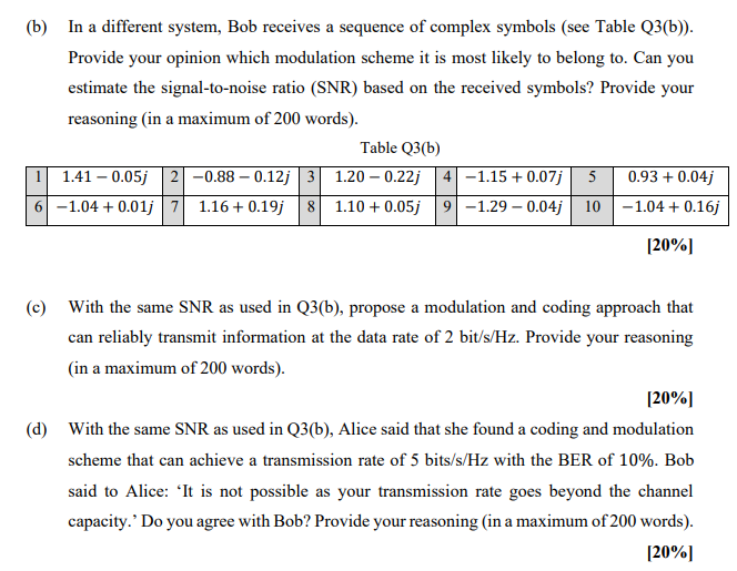 Solved (b) In A Different System, Bob Receives A Sequence Of | Chegg.com