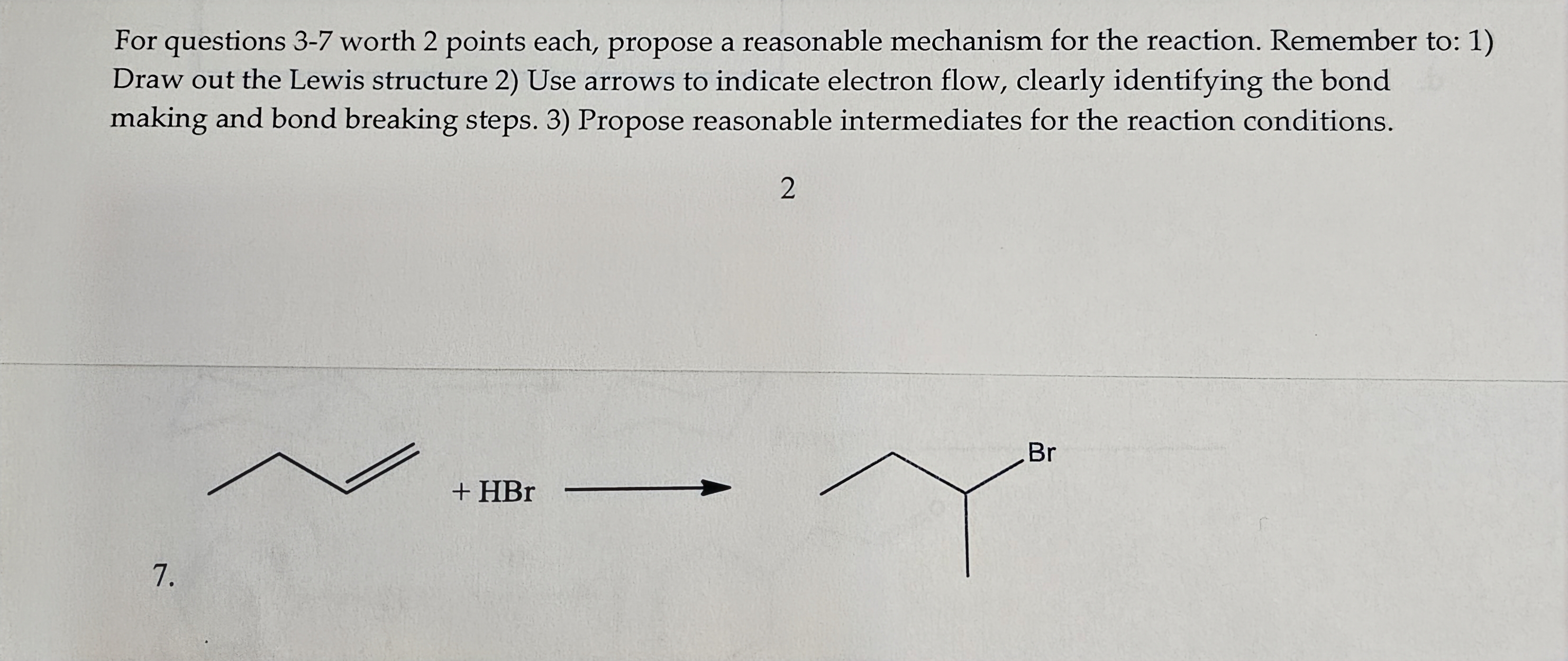 Solved For questions 3-7 worth 2 points each, propose a | Chegg.com