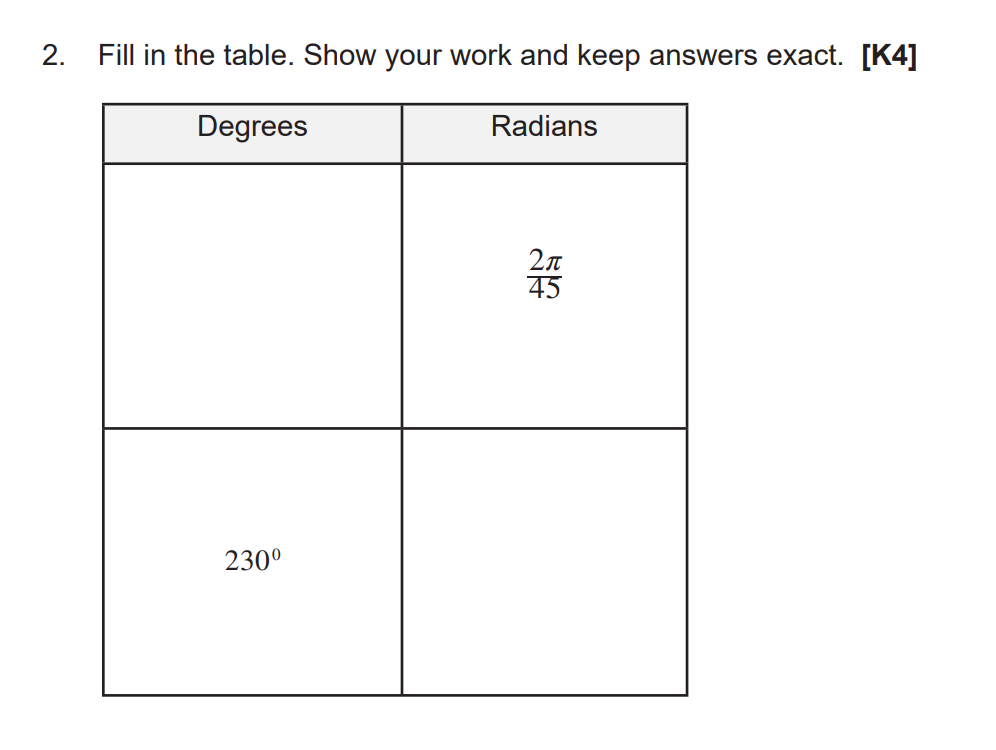Solved 2. Fill in the table. Show your work and keep answers | Chegg.com