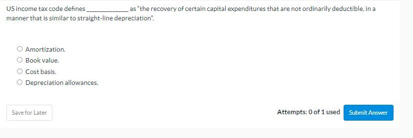 Solved US income tax code defines as 