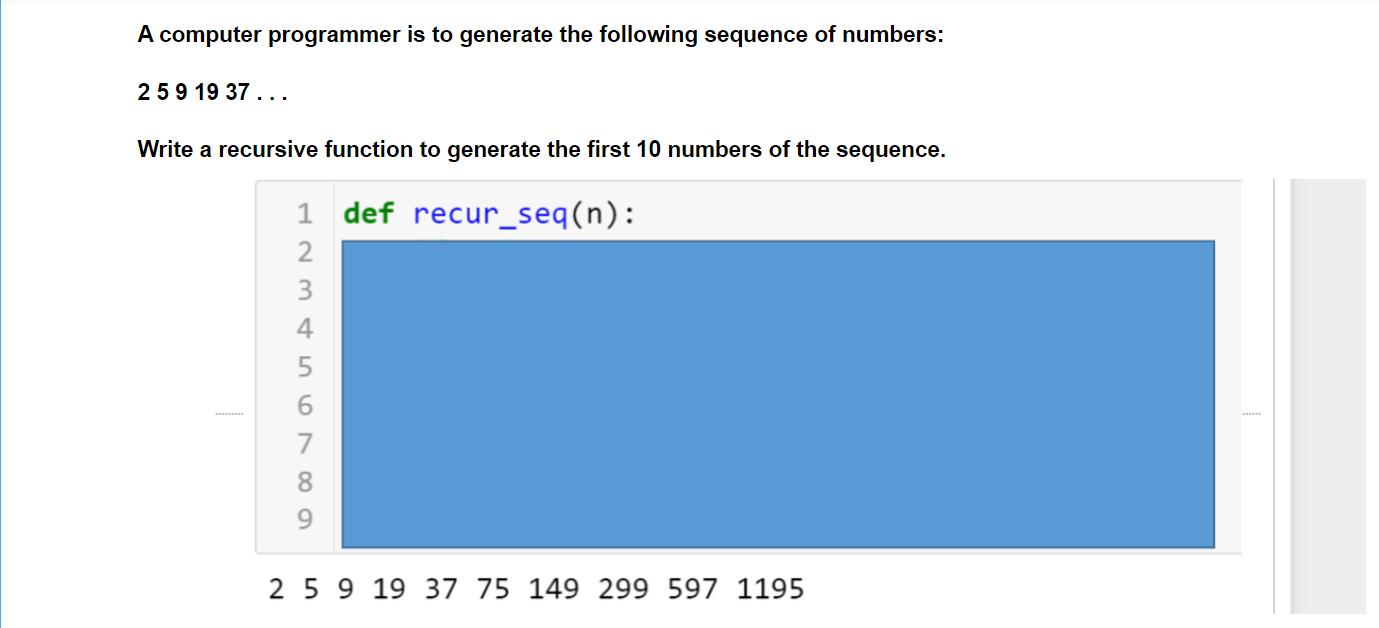 Solved A computer programmer is to generate the following | Chegg.com