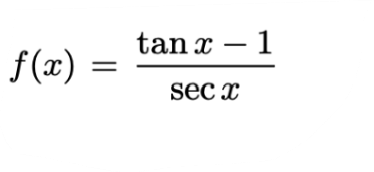 Solved f(x)=secxtanx−1 | Chegg.com