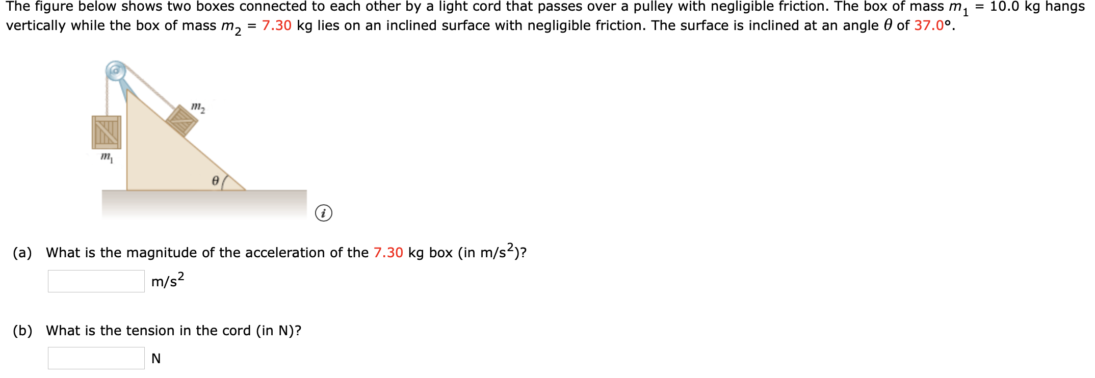 Solved The figure below shows two boxes connected to each | Chegg.com