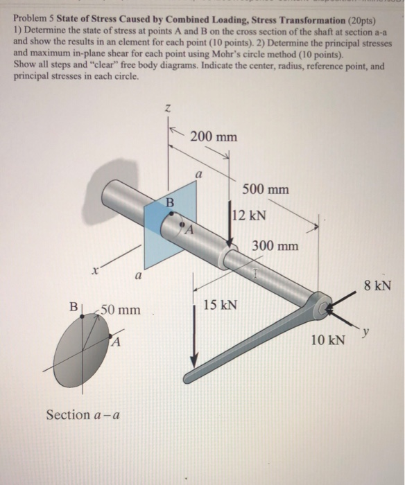 Solved Problem 5 State of Stress Caused by Combined Loading, | Chegg.com