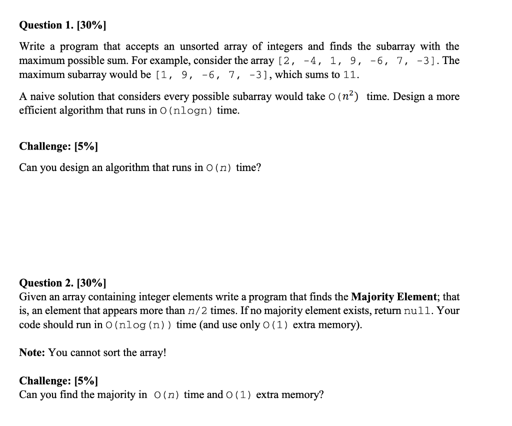 Solved Question 1. 130%) Write a program that accepts an | Chegg.com