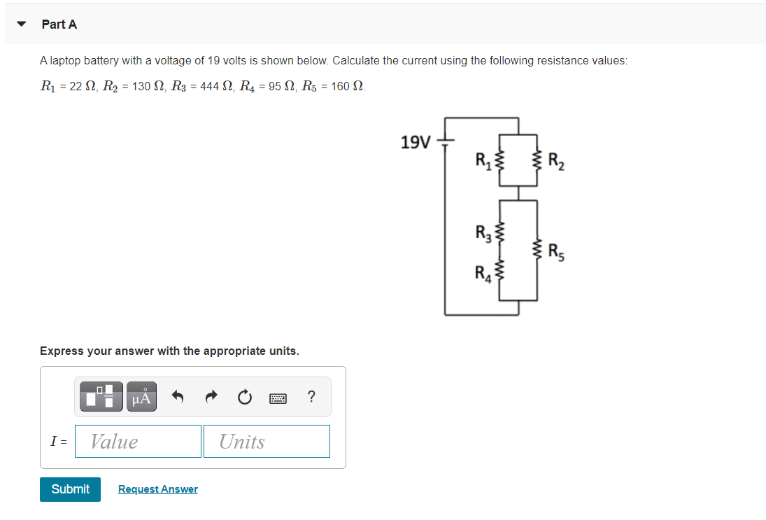 Solved A laptop battery with a voltage of 19 volts is shown