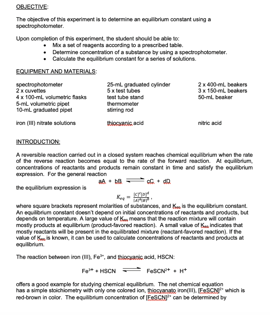 Solved OBJECTIVE: The Objective Of This Experiment Is To | Chegg.com