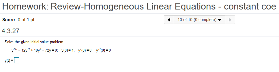 Solved Homework: Review-Homogeneous Linear Equations - | Chegg.com