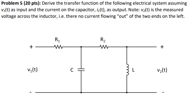 Solved Derive the transfer function of the following | Chegg.com