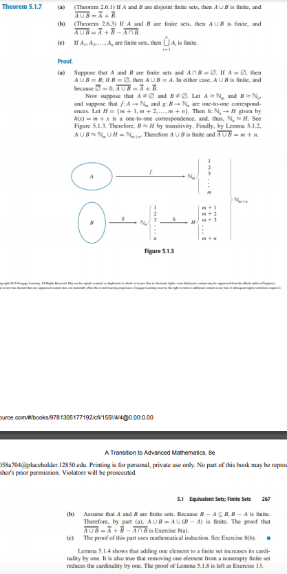 Solved Theorem 5.1.7 (b) (Theorem 2.6.1) If A And B Are | Chegg.com