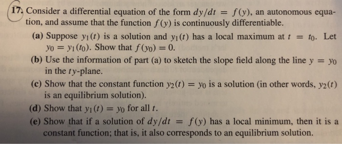 Solved 17: Consider a differential equation of the form | Chegg.com