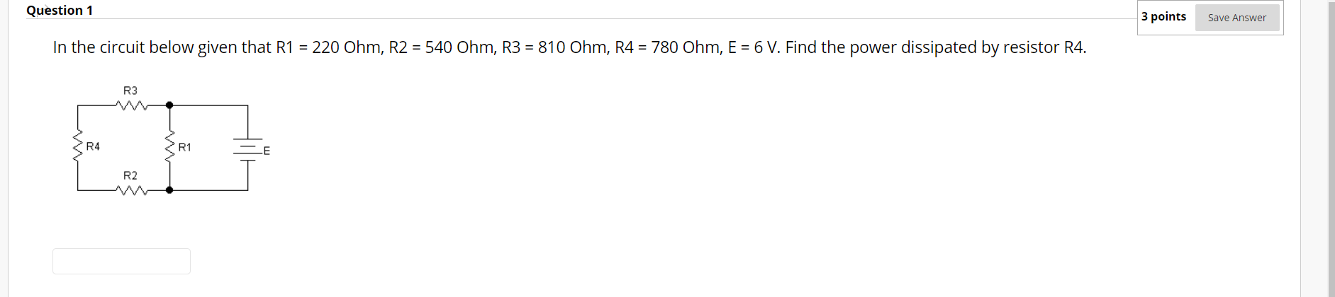 Solved Question 1 3 points Save Answer In the circuit below | Chegg.com