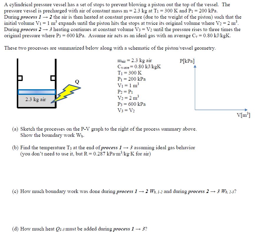 Solved A cylindrical pressure vessel has a set of stops to | Chegg.com