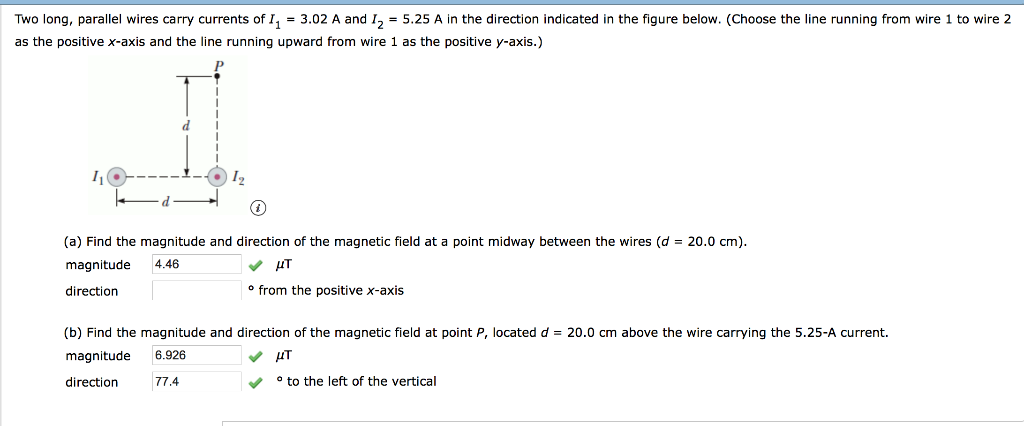 Solved Two Long Parallel Wires Carry Currents Of I1 3 02 Chegg Solved Two Long Parallel Wires Carry Currents Of I1 3 02 Chegg