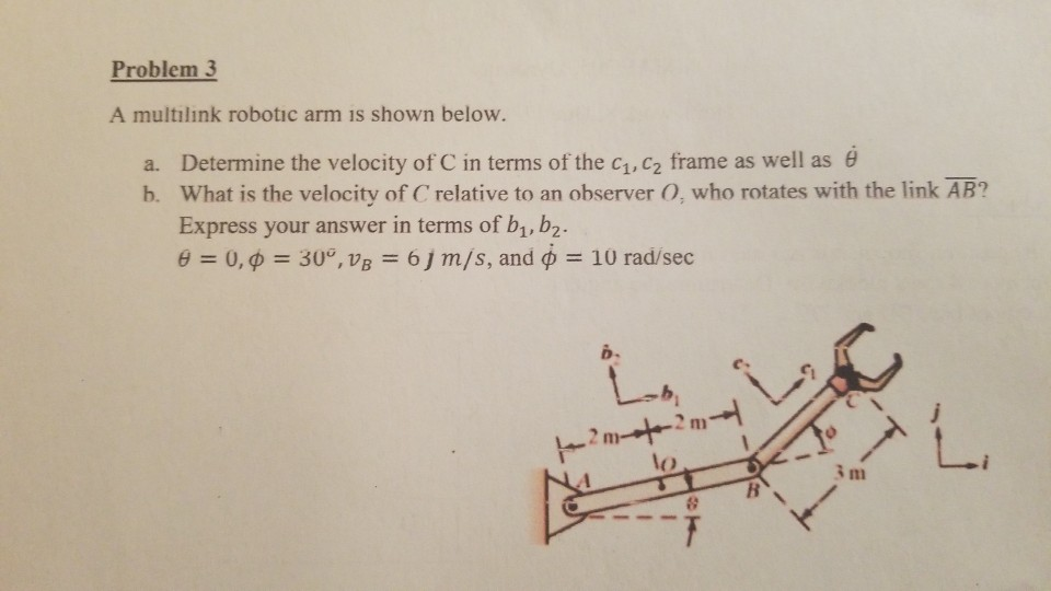 Solved Problem 3 A multilink robotic arm is shown below. a. | Chegg.com