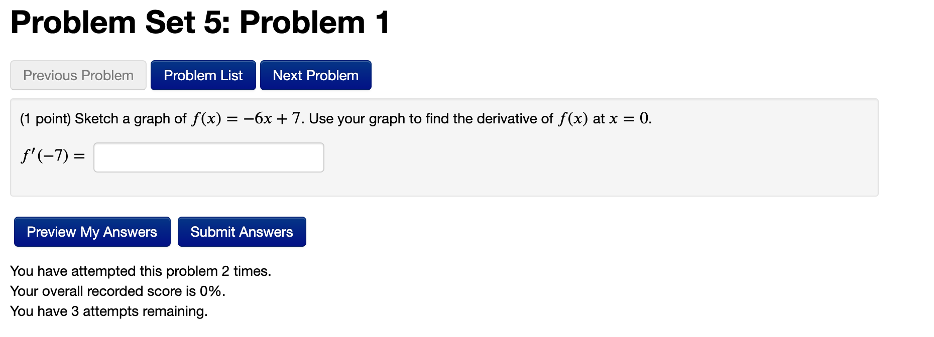Solved Problem Set 5: Problem 1 Previous Problem Problem | Chegg.com