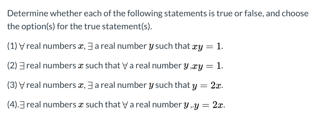 Solved Determine whether each of the following statements is | Chegg.com