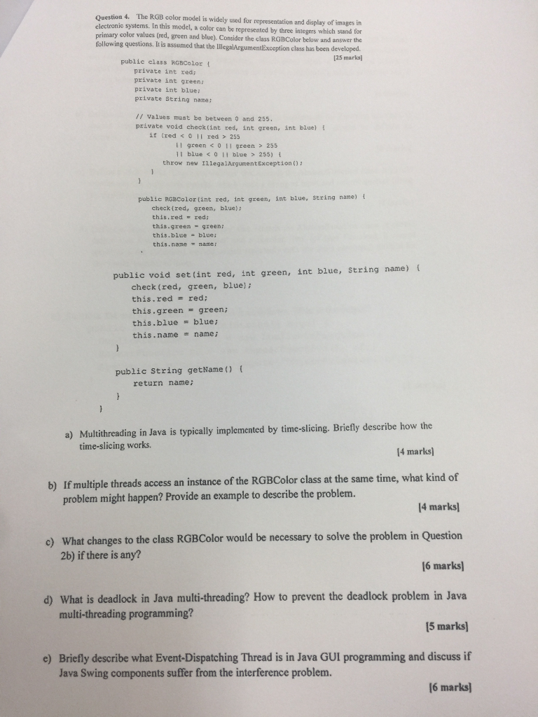 Solved Question 4 The Rgb Color Model Is Widely Used For Chegg Com