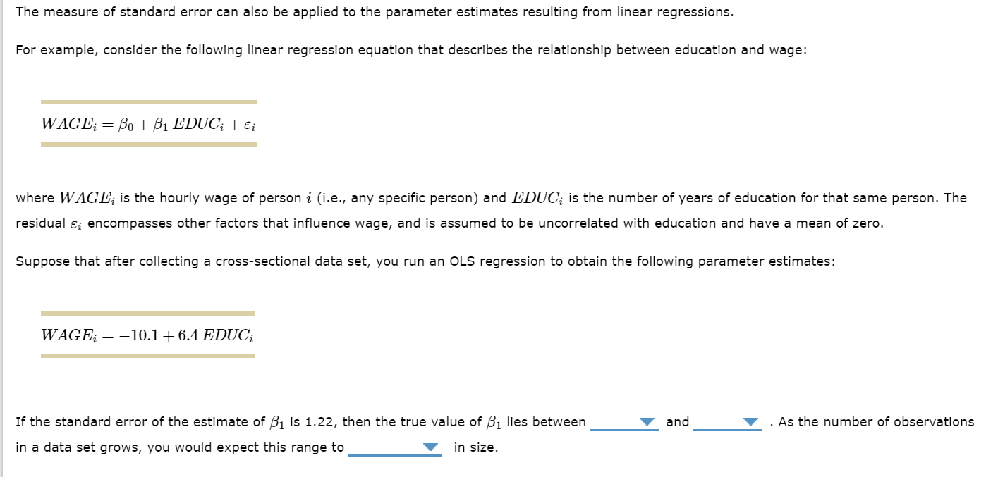 Solved The measure of standard error can also be applied to | Chegg.com