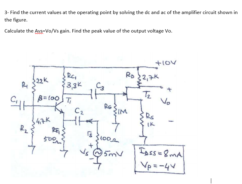 Solved 3- Find the current values at the operating point by | Chegg.com