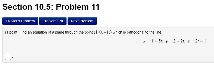 Solved Section 10.5: Problem 11 Previous Problem Problem | Chegg.com