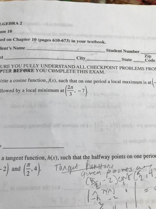 LGEBRA 2 10 ed on Chapter 10 (pages 610-673) in your | Chegg.com