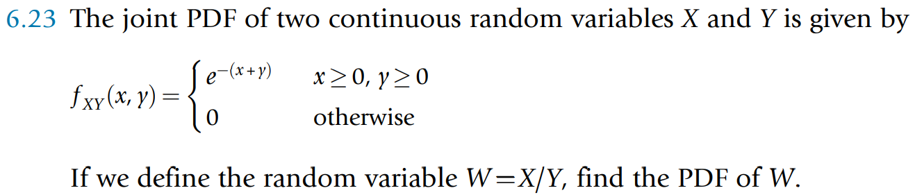 Solved 6.23 The joint PDF of two continuous random variables | Chegg.com