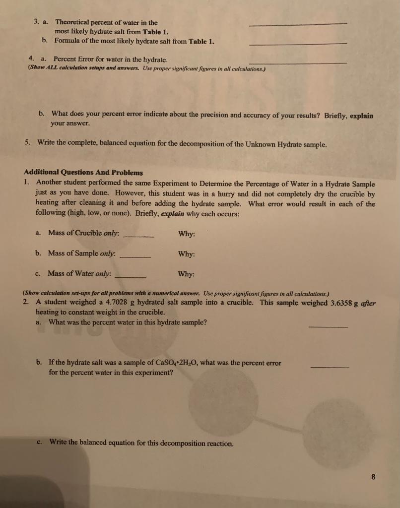 Chemistry 1104 Experiment Percent Position And Chegg 