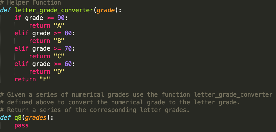 Solved # Helper Function def letter_grade_converter(grade): | Chegg.com