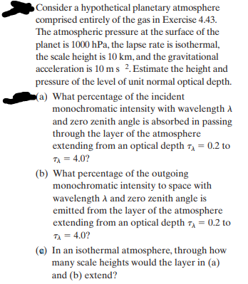 Solved Consider A Hypothetical Planetary Atmosphere | Chegg.com