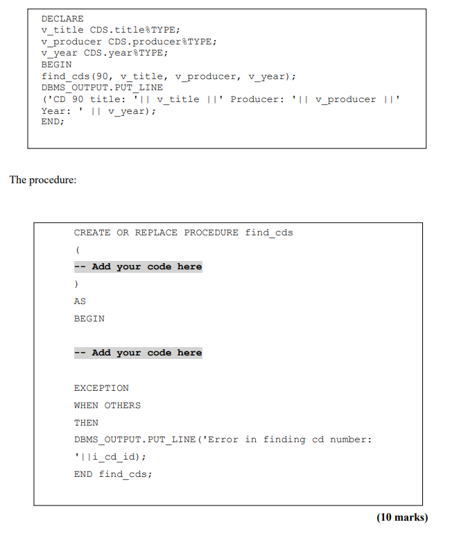 Solved Given the structure and the content of CDS table as | Chegg.com