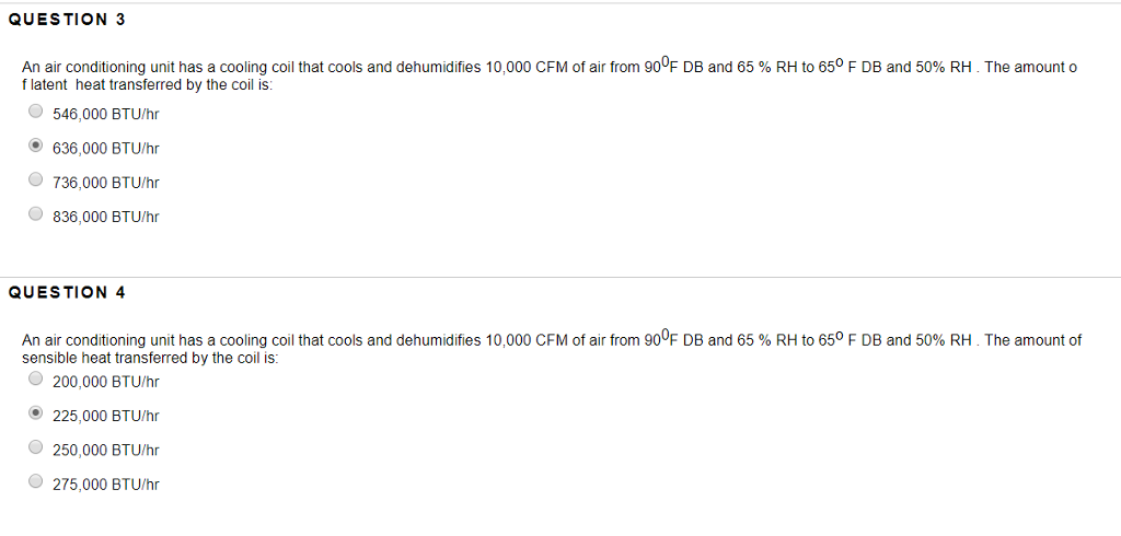 Solved QUESTION 3 An air conditioning unit has a cooling | Chegg.com