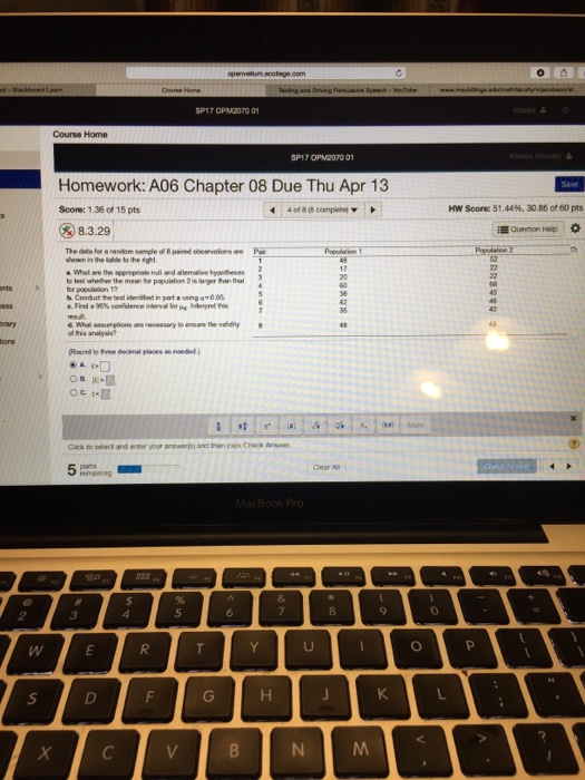 Solved The Data For A Random Sample B Pained Observations | Chegg.com