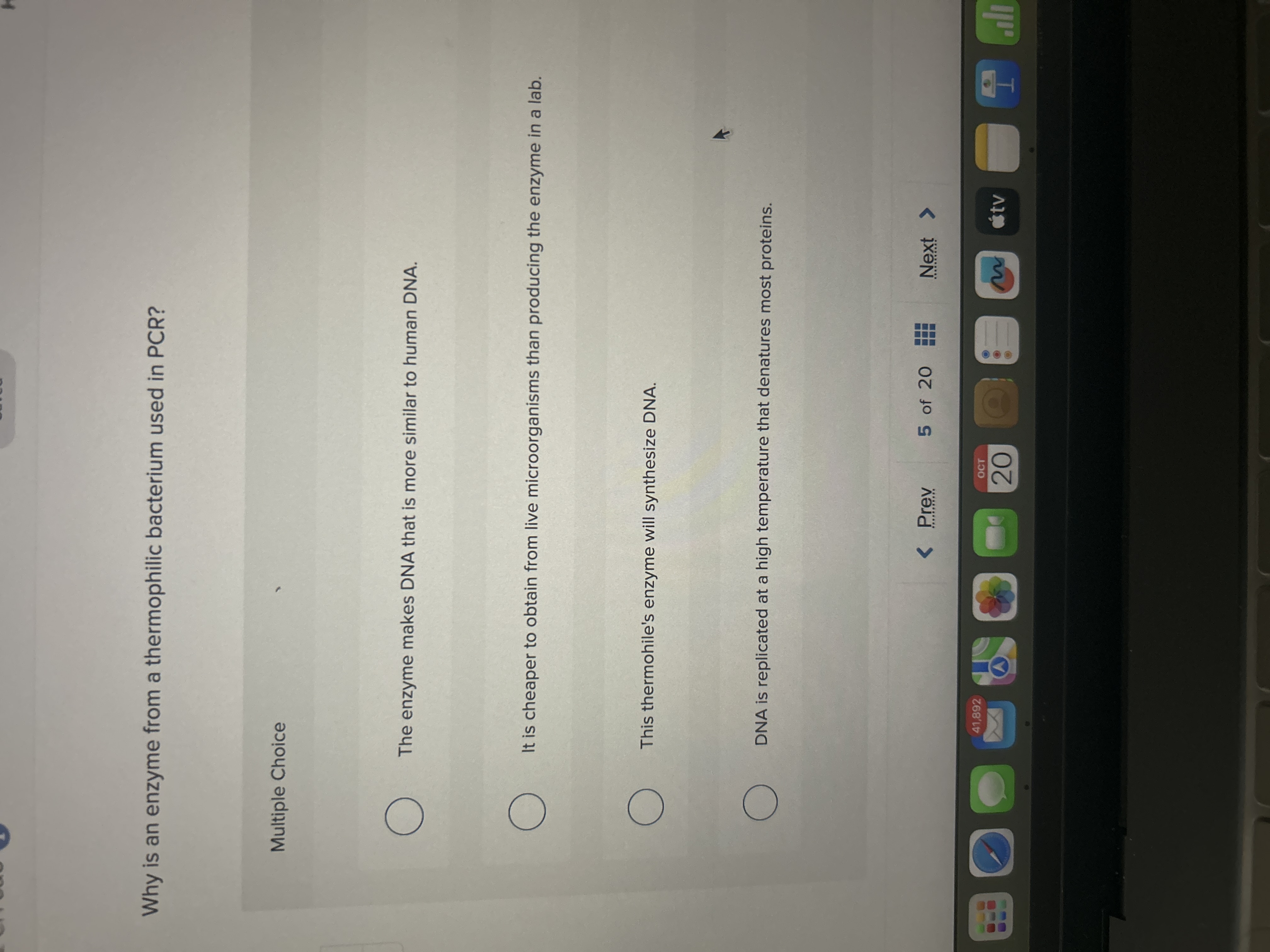 Solved Why is an enzyme from a thermophilic bacterium used
