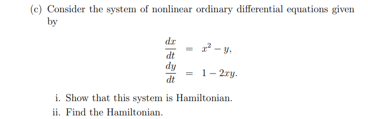 Solved Consider the system of nonlinear ordinary | Chegg.com