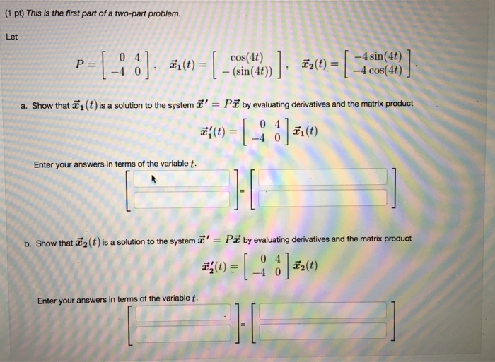 Solved This is the first part of a two-part problem. Let P | Chegg.com