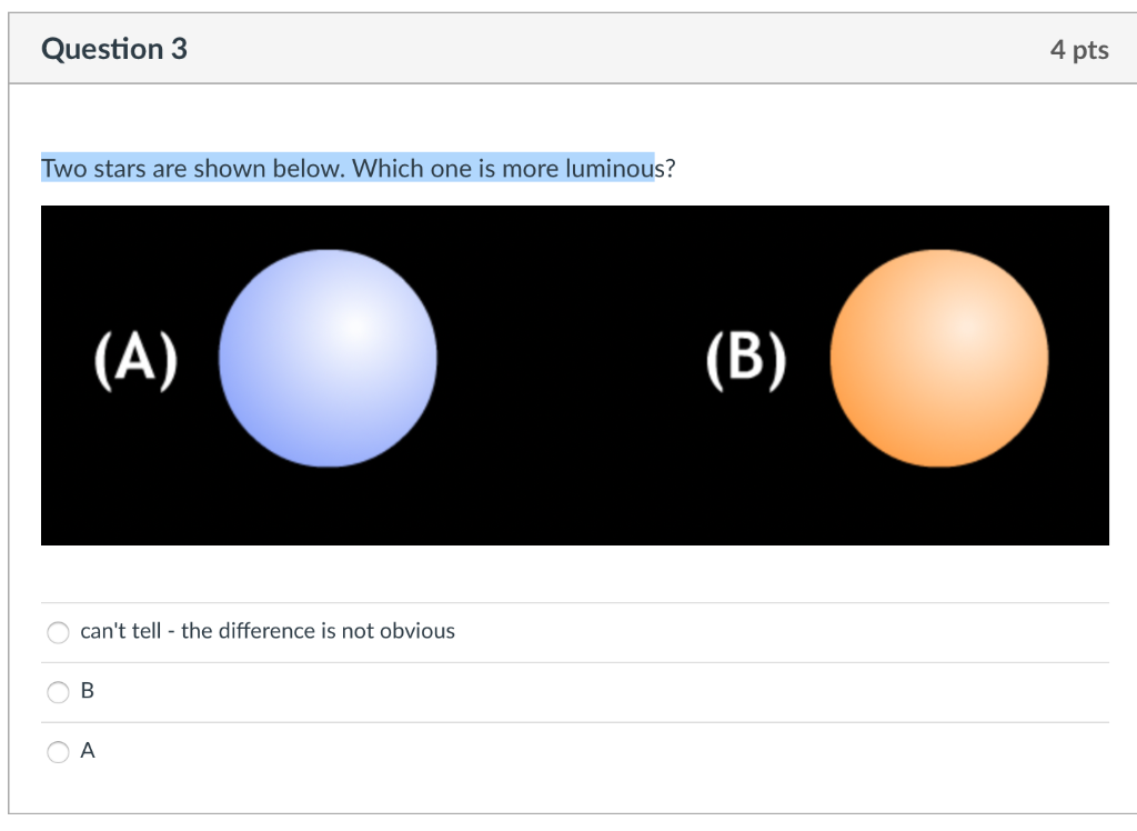 Solved Two Stars Are Shown Below. Which One Is More | Chegg.com