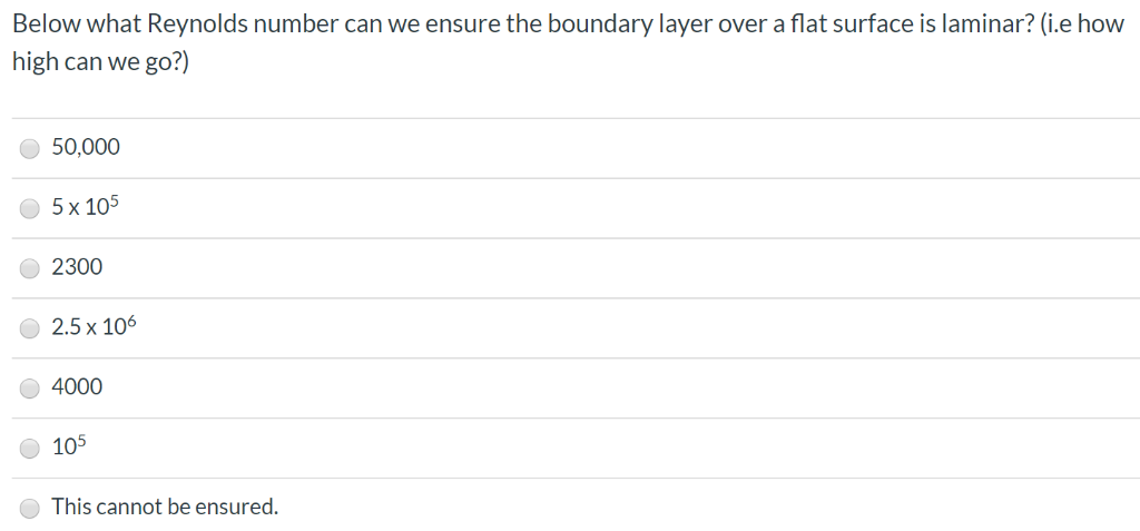 Solved Below what Reynolds number can we ensure the boundary | Chegg.com