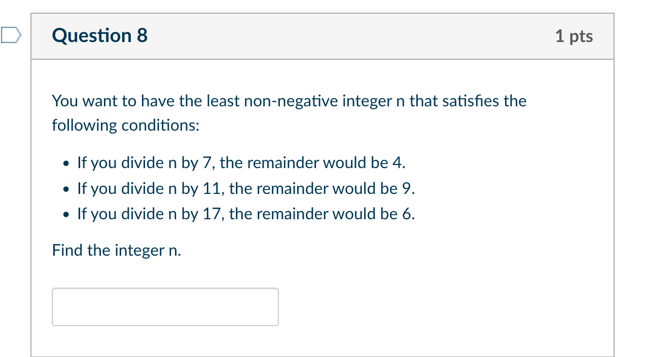Solved You want to have the least non-negative integer n | Chegg.com