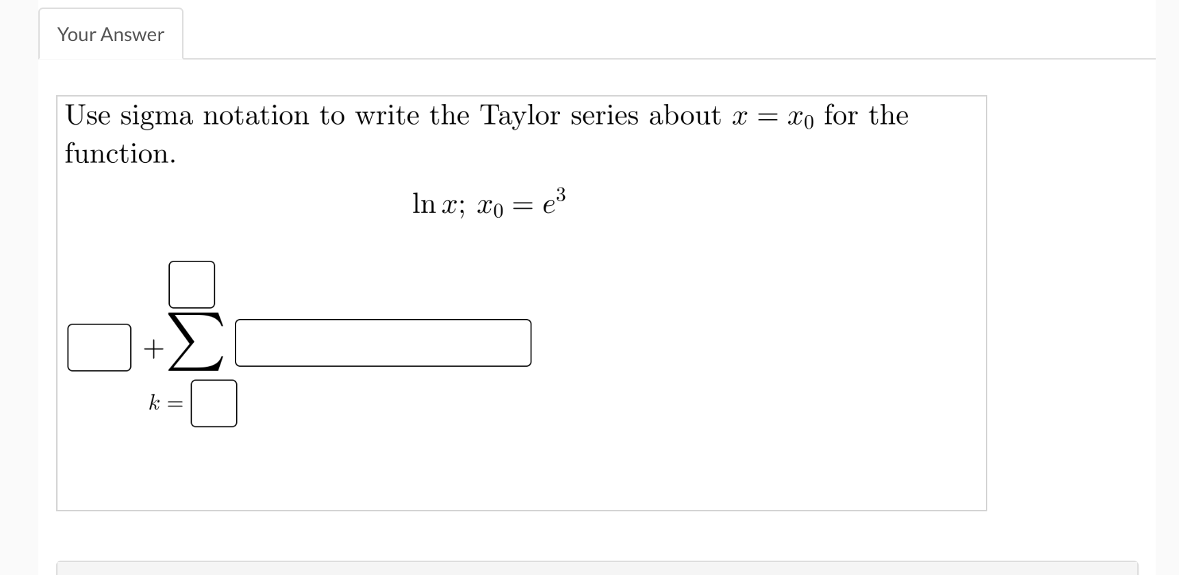 Solved Use sigma notation to write the Taylor series about | Chegg.com