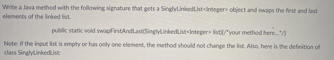 Solved Write a Java method with the following signature that | Chegg.com