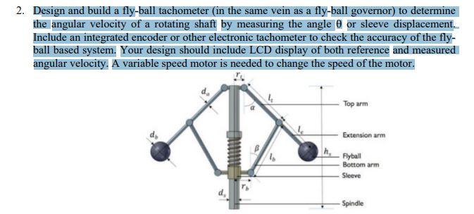 Solved 2. Design and build a fly-ball tachometer (in the | Chegg.com