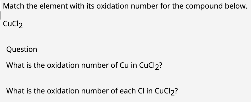 Solved Match the element with its oxidation number for the | Chegg.com