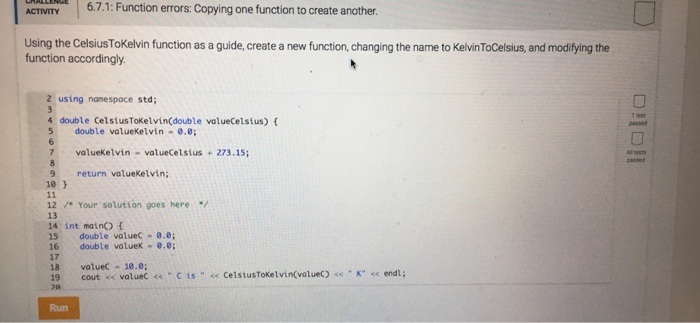 Solved 6.7.1: Function errors: Copying one function to | Chegg.com