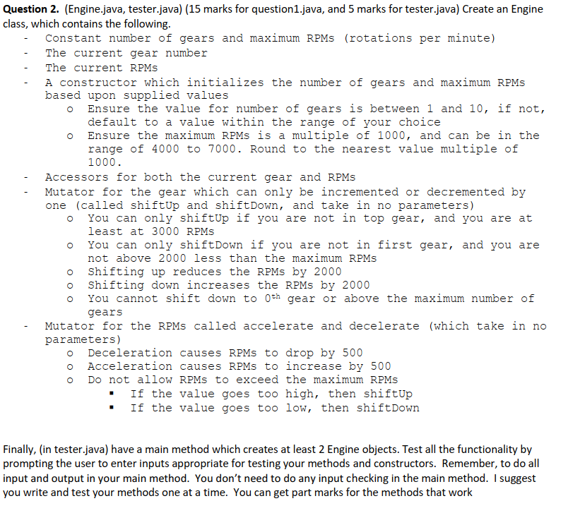 Solved Please use java. There are two classes one called | Chegg.com