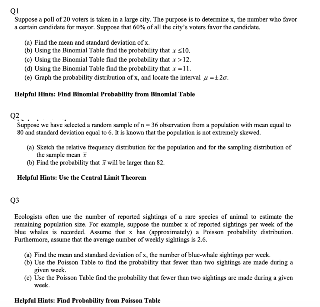 Solved Q1 Suppose A Poll Of 20 Voters Is Taken In A Large | Chegg.com