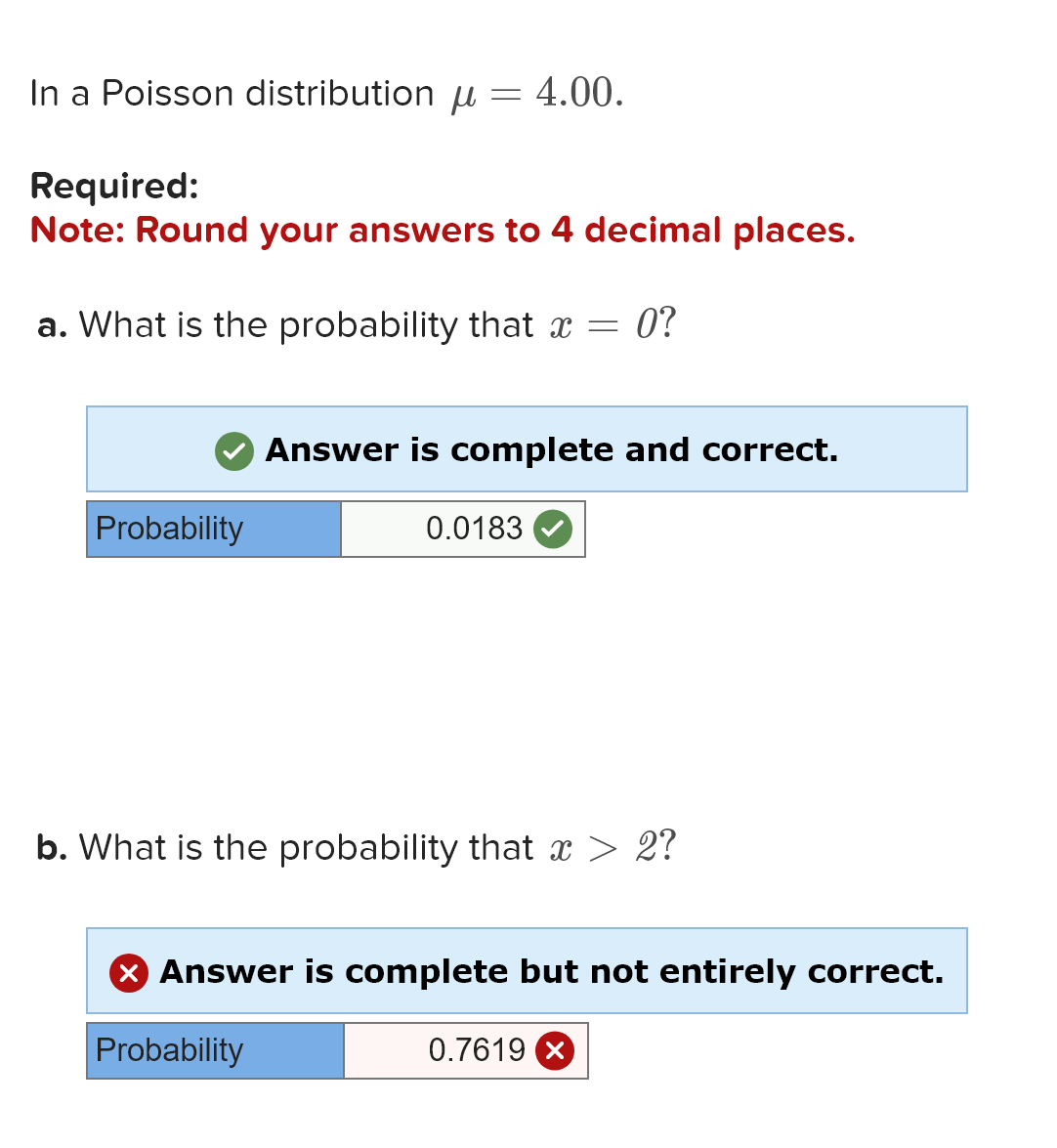 Solved In a Poisson distribution μ=4.00. Required Note