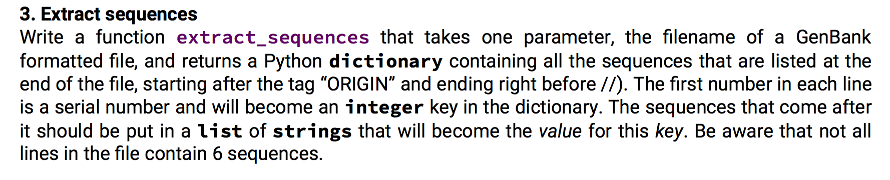 3. Extract Sequences Write A Function | Chegg.com